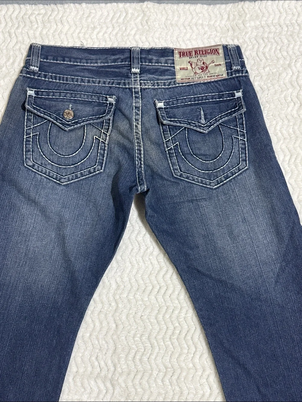 True Religion Joey Super T Denim Jeans Size 36 Embroidery Made in USA